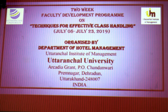 Department of Hotel Management organizes a Faculty Development Programme on “Techniques for Effective Class Handling”