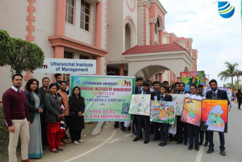 Globe Club of Uttaranchal Institute of Management organizes an Awareness Campaign on ‘Save Fuel Save Environment’