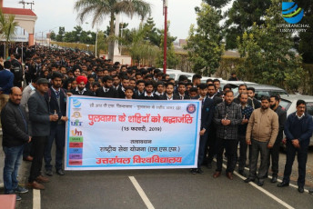 Emotional Tribute to CRPF Martyrs of Pulwama at Uttaranchal University