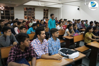 Mr. Manohar Singh, alumnus of UIT, interacts with First Year Students