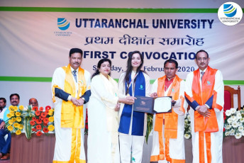 Grand Celebration of First Convocation Ceremony at Uttaranchal University 59 Gold Medals, 16 Doctorate (Ph.D.) and 2668 received Degrees.