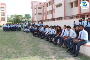 Students enjoying Nukkad Natak